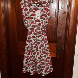 Pinup style belted knee length dress